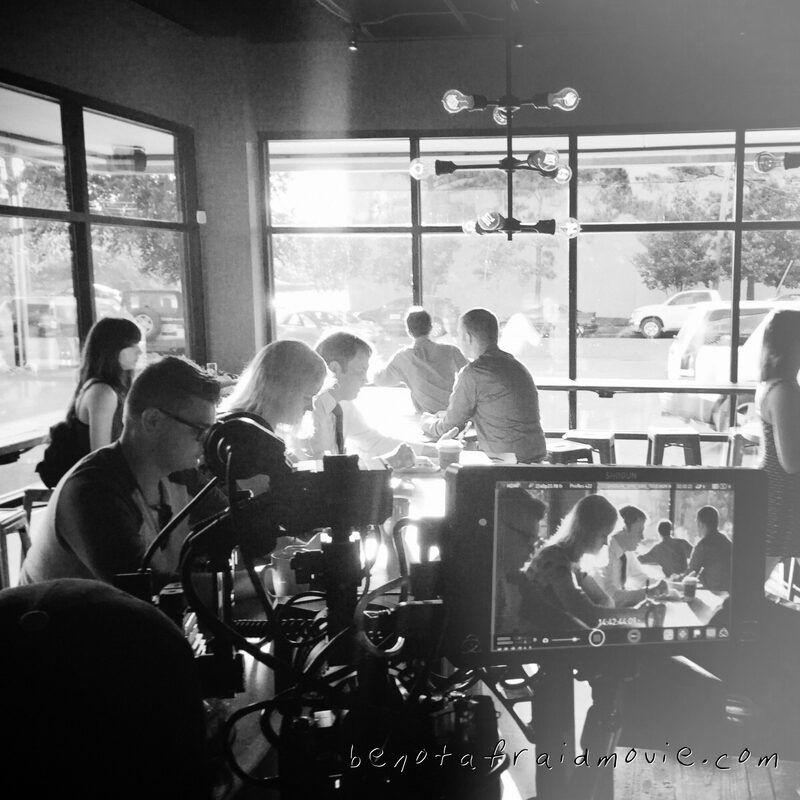 Filming in a Houston café