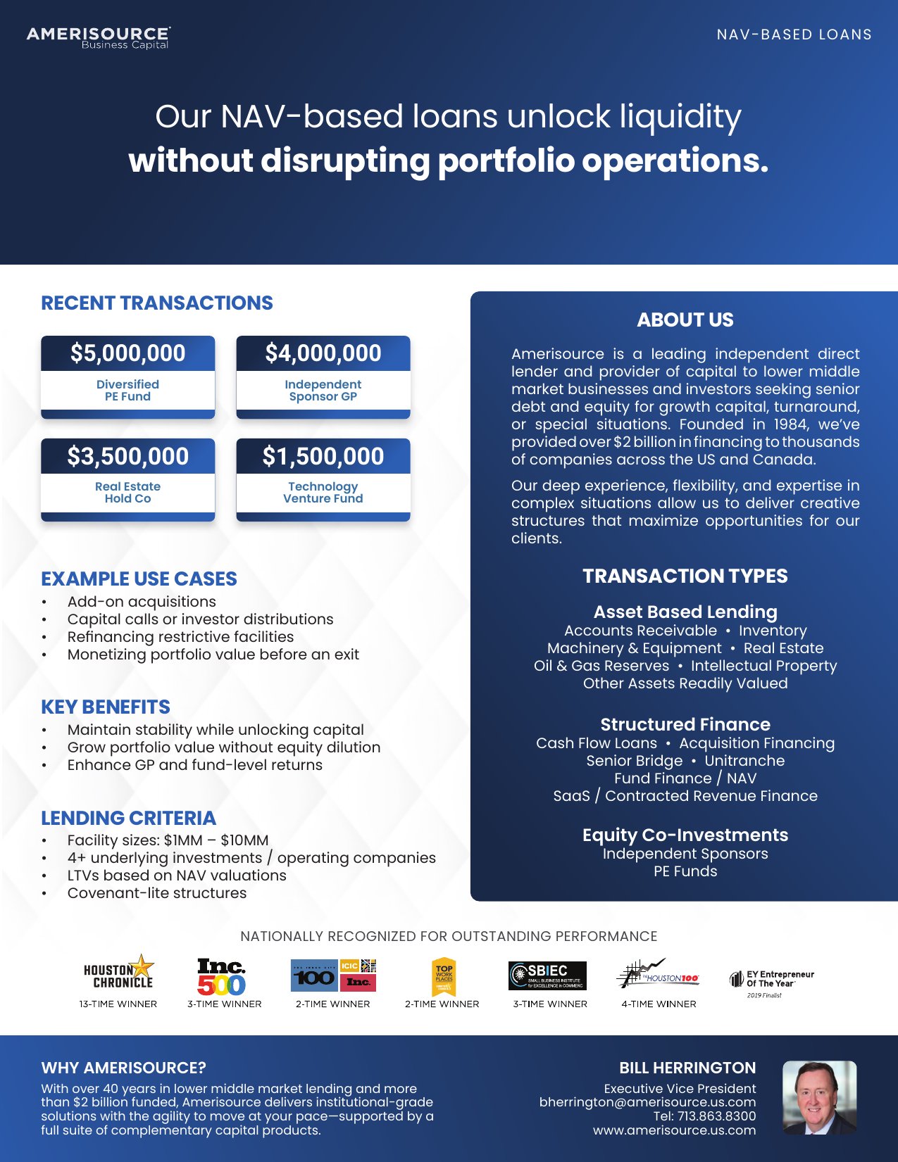 Amerisource NAV-Based Loan one-sheet