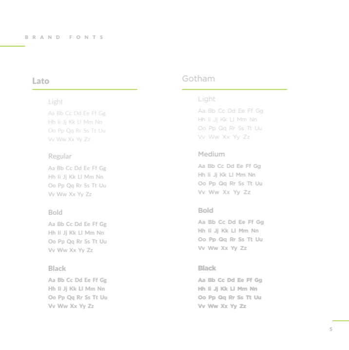 Brand typography — Lato + Gotham