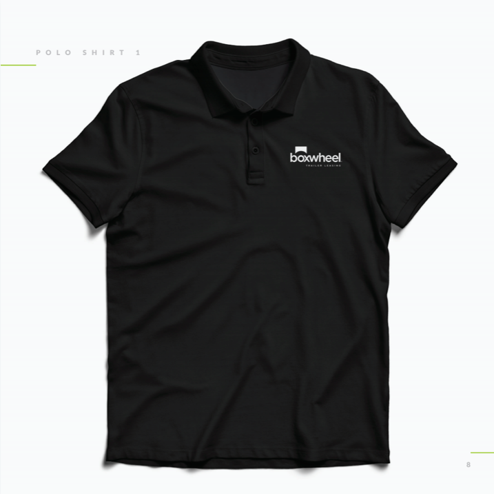 Branded apparel — black polo