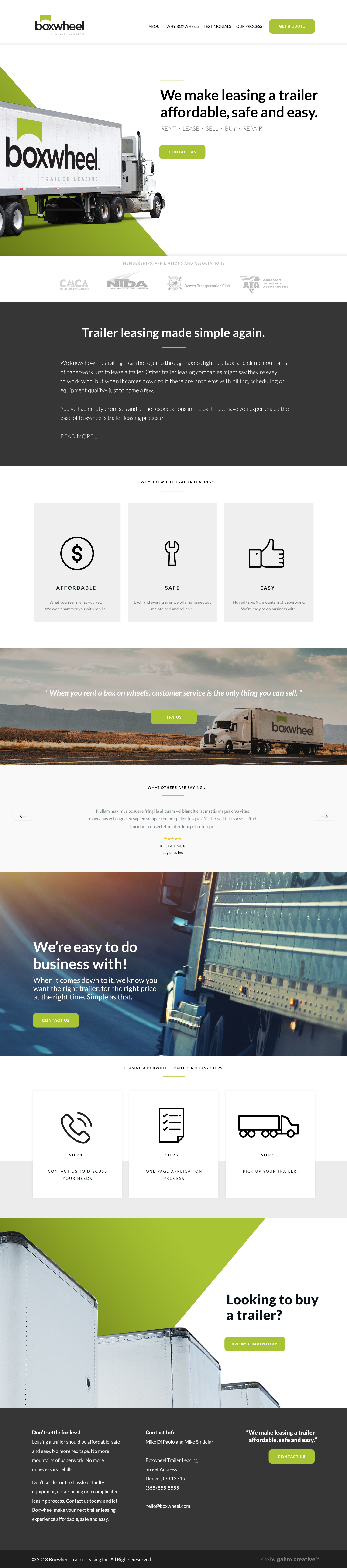 Boxwheel Trailer Leasing &mdash; launched website (boxwheel.com, April 2018)