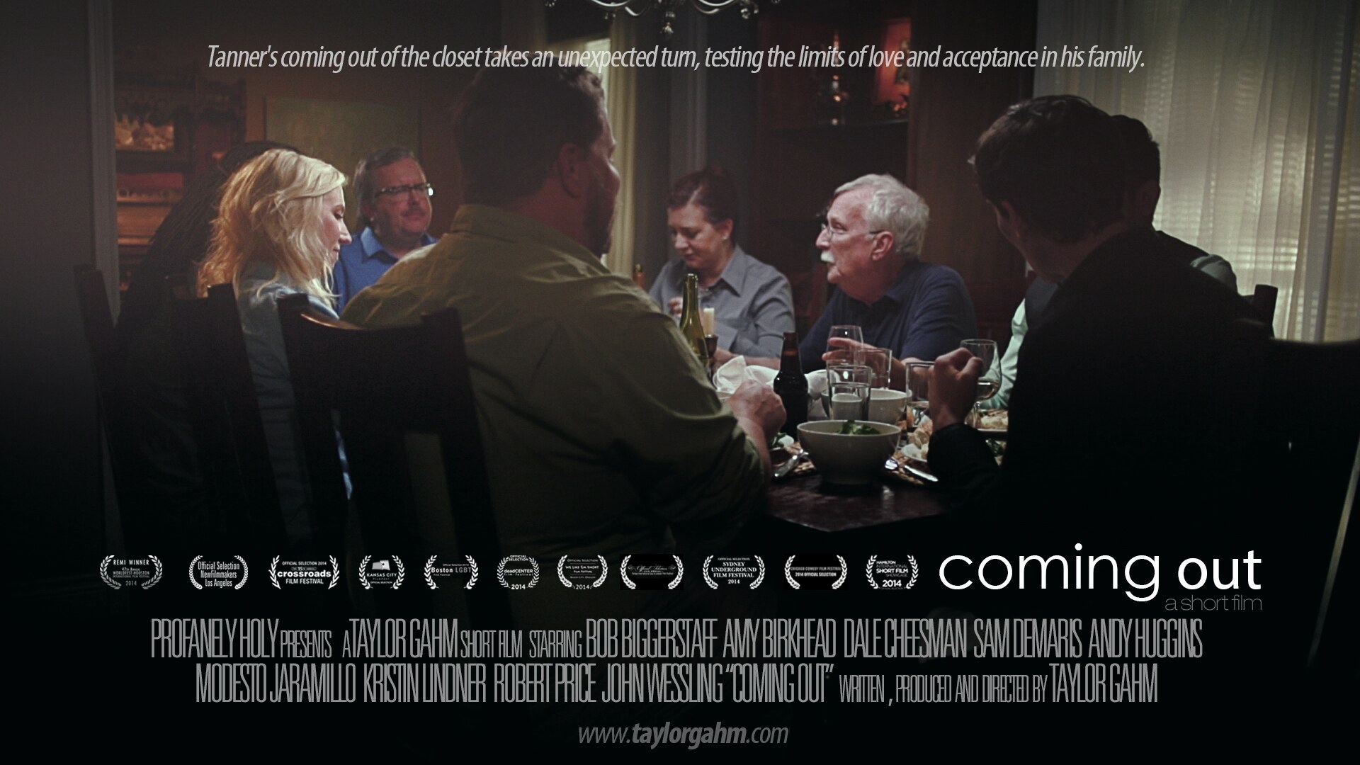 Coming Out official poster with festival laurels