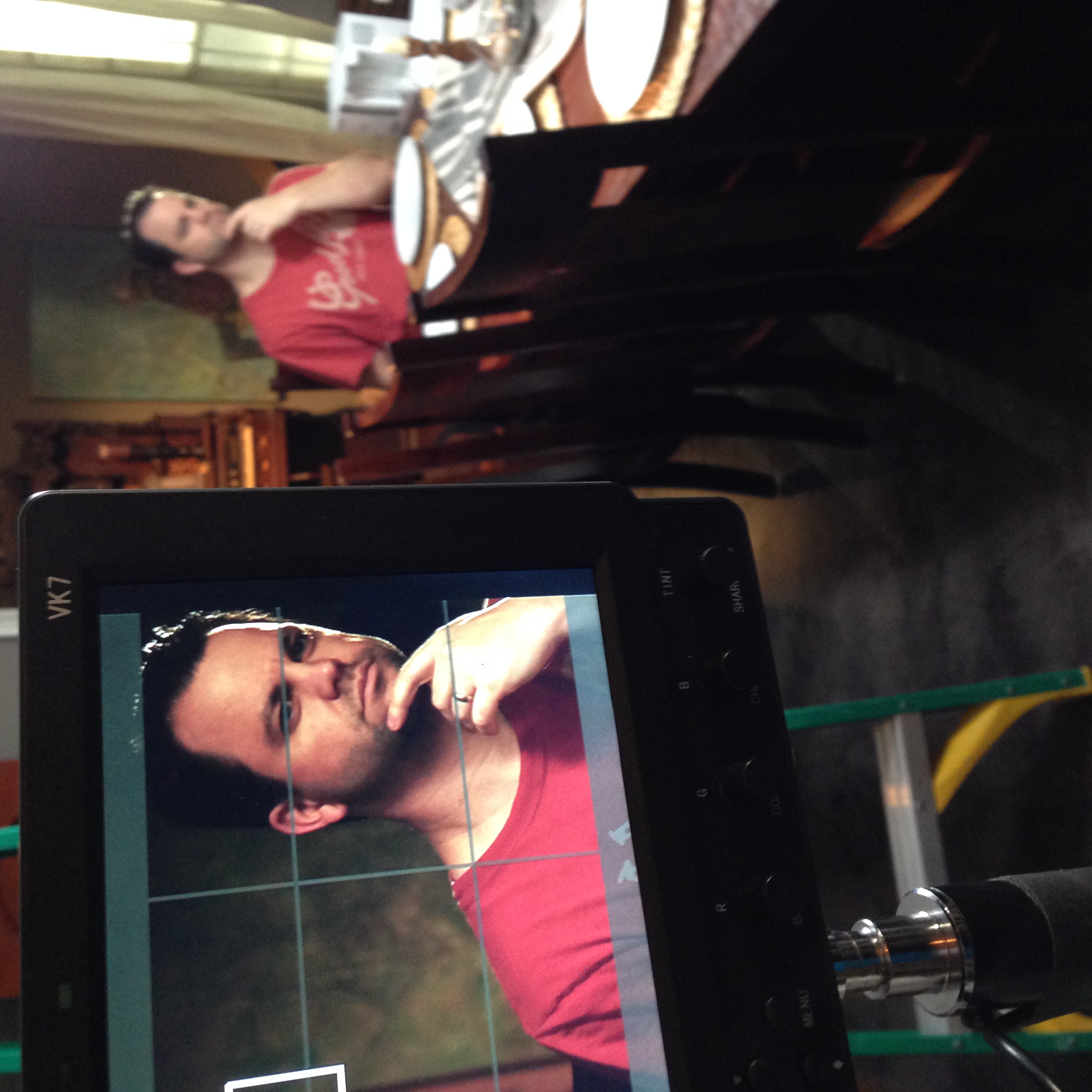 Behind the camera — on-set monitor