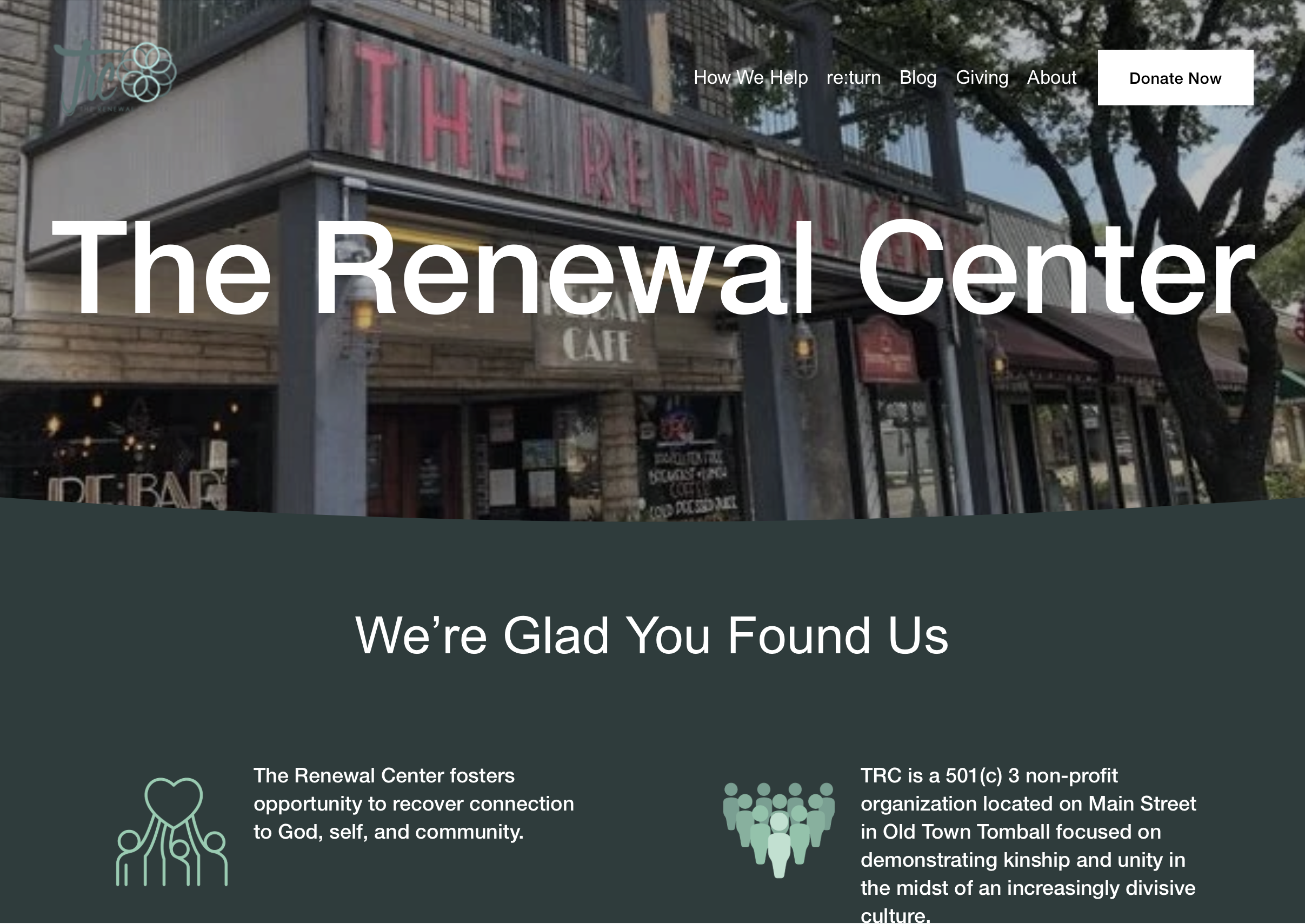 The Renewal Center — previous website screenshot