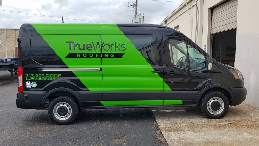 TrueWorks Roofing — branded van