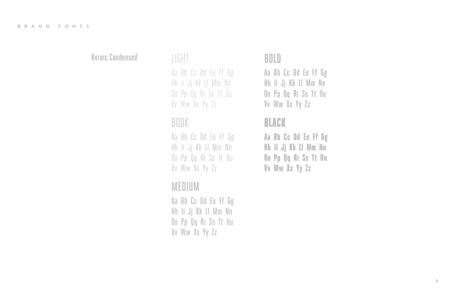 Typography — Heroic Condensed family