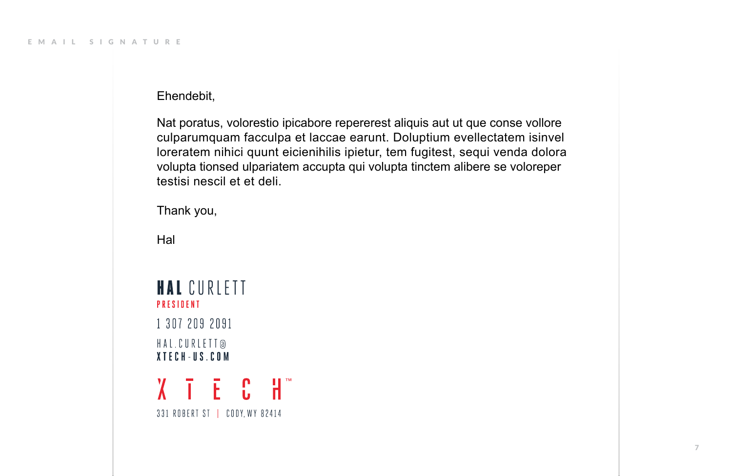 Email signature treatment